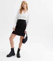NA-KD Black Frill Seam Mini Skirt